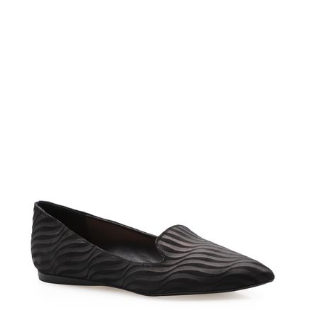 Sapatilha Slipper Wave Couro Nobuck - Preto