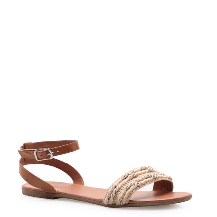 Rasteirinha Basic Trança Soft - Caramelo