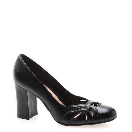 Scarpin Classic Bicolor Couro Fly Verniz Soft - Preto