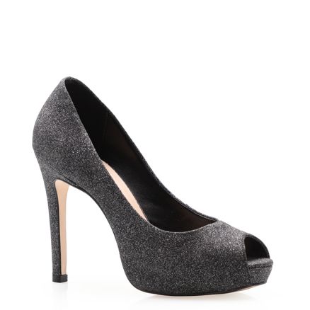Peep Toe Classic - Cetim Prata Velho