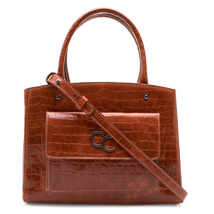 Bolsa Tote Cora New Croco Couro - Brick