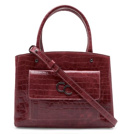 Bolsa Tote Cora New Croco Couro - Scarlet