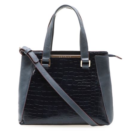 Bolsa Tote Miriam New Croco Couro - Marrakesh Marinho