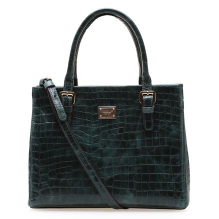 Bolsa Tote New Croco Couro - Forest