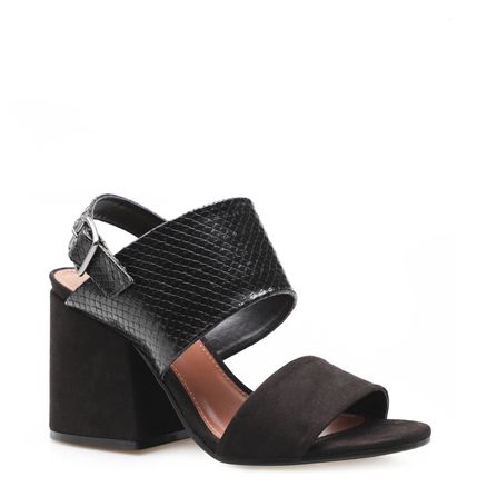 Sandália Feminina Minimal Python Camurça - Soft Preto