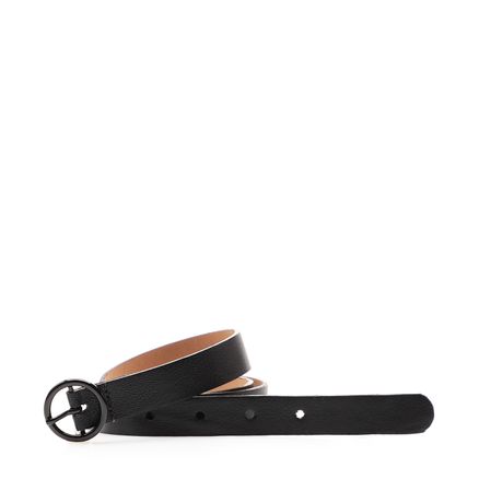 Cinto Feminino Mini Fiv Redonda Bold Couro - Fly Preto