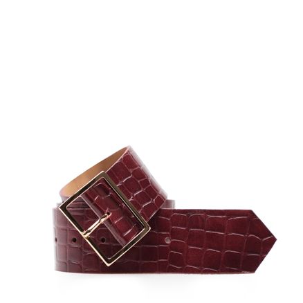Cinto Feminino New Croco Couro - Malbec