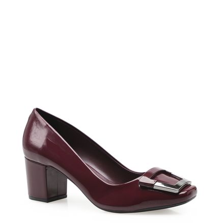 Scarpin Esfera Metal Verniz Soft - Malbec