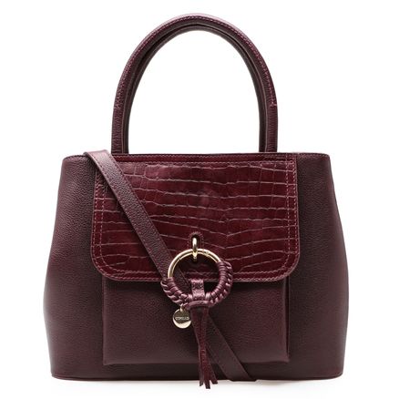 Bolsa Tote Laila Couro - Floater Croco Malbec