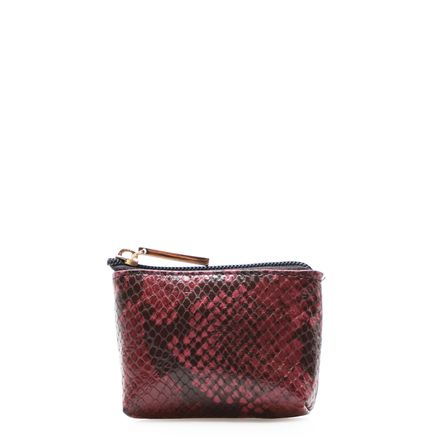 Porta Moeda Feminino Couro - Python Malbec