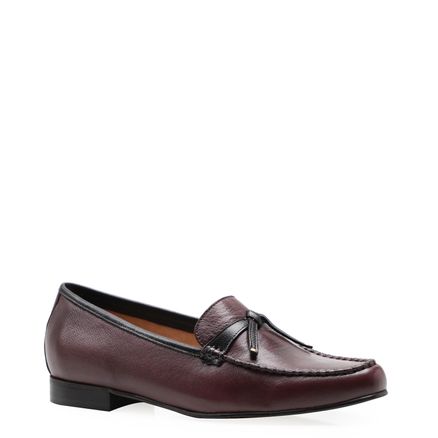 Mocassim Feminino Clássico Couro Pelica - Bordô