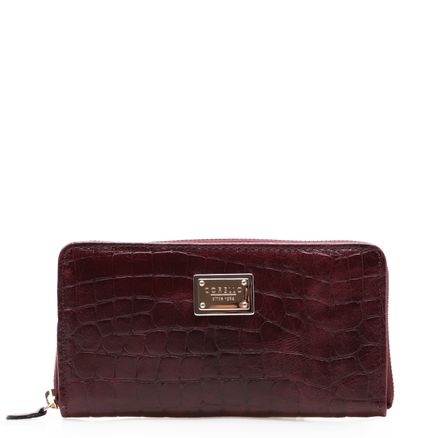 Carteira Feminina New - Couro Croco Malbec