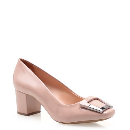 Scarpin Esfera Metal Verniz Soft - Nude