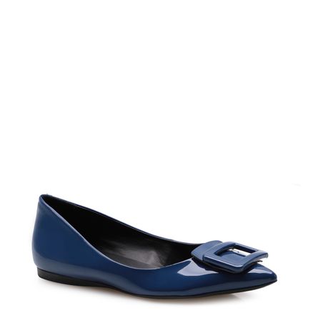 Sapatilha Fivela Encapada Verniz Soft - Indigo