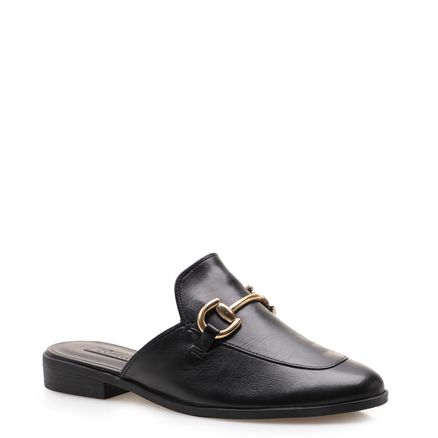 Mule Couro Atanado - Preto