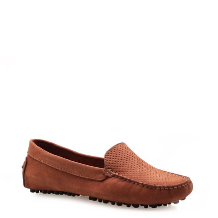 Mocassim - Couro Nobuck Marrom