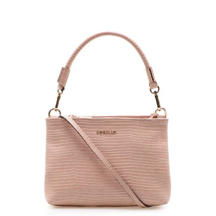 Bolsa Transversal Feminina - Couro New Lezard Nude