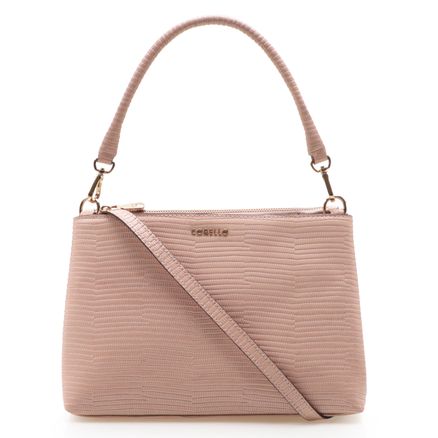 Bolsa De Ombro Feminina Couro - New Lezard Nude