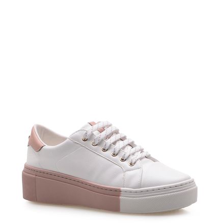 Tênis Flatform - Soft Branco / Rosa