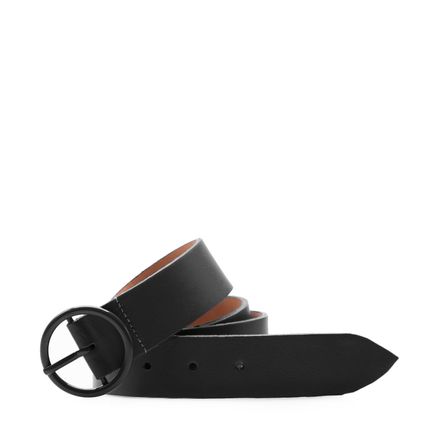 Cinto Feminino Bold Fiv Redonda Couro - Fly Preto