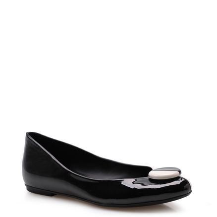 Sapatilha Black & White Verniz Soft - Preto Off White