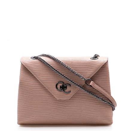Bolsa De Ombro Feminina Cora Couro - New Lezard Nude