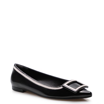 Sapatilha Bicolor - Verniz Soft - Preto Off White
