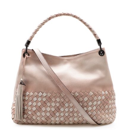 Bolsa De Ombro Feminina Teresa - Couro Floater Degradê Rosa