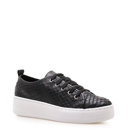 Tênis Feminino Python - Couro Python Escamado Preto