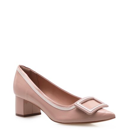 Scarpin Bicolor Verniz Soft - Off White