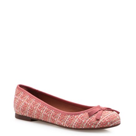 Sapatilha Ballerine Tweed Gorgurão - Pêssego