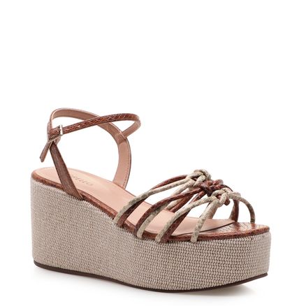 Sandália Feminina a Knots Python Soft - Creme Whisky