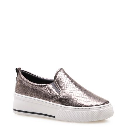 Slip On - Metal Soft Prata Velho
