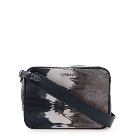 Bolsa Transversal Feminina Couro Tie Dye - Marinho