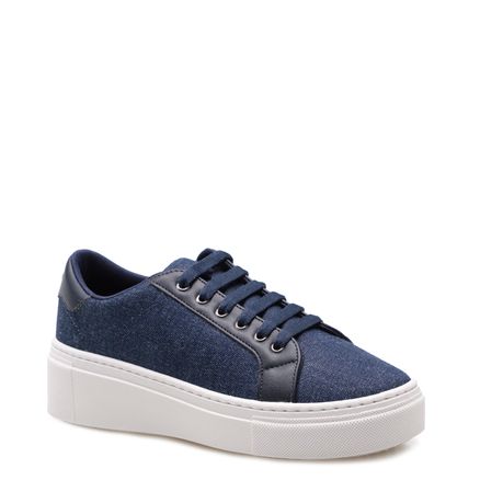 Tênis Flatform - Tecido Jeans / Soft Marinho