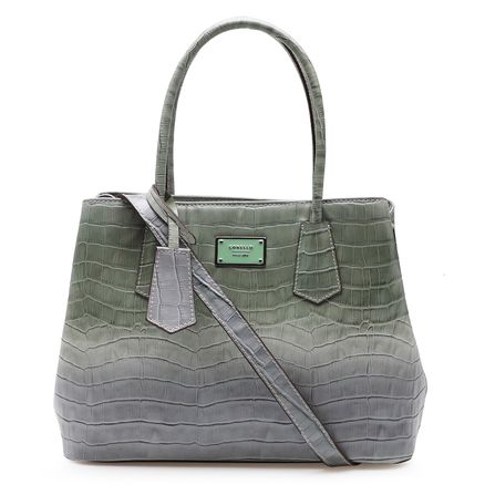Bolsa Tote - Croco Degradê Verde / Azul