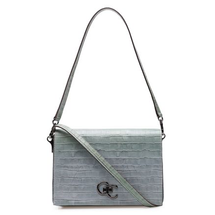 Bolsa Transversal - Couro Croco Degradê Verde