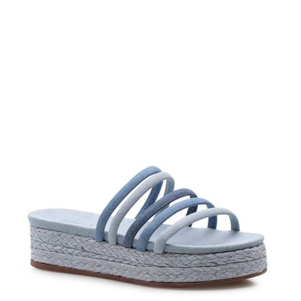 Flatform Naked - Tecido Jeans Azul