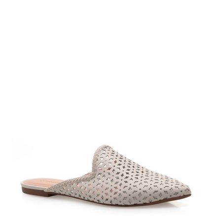 Mule Lasercut - Couro Atanado Off White