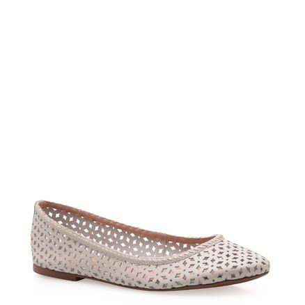 Sapatilha Ballerina - Couro Atanado Off White