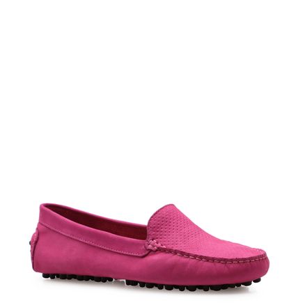 Mocassim - Couro Nobuck Rosa