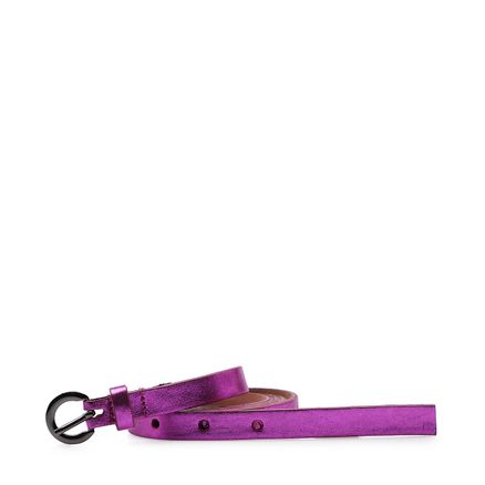 Cinto Feminino - Couro Metalizado Rosa