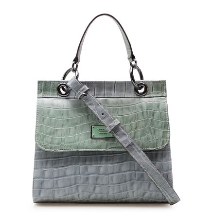 Bolsa Tote - Croco Degradê Verde e Azul