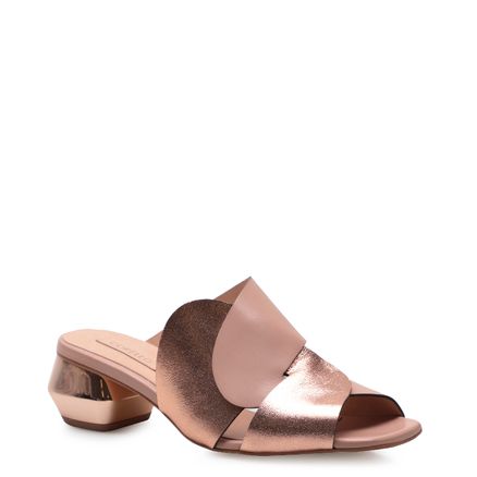 Mule Assimetric - Couro Rosa