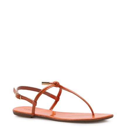 Rasteirinha Knot - Verniz Laranja