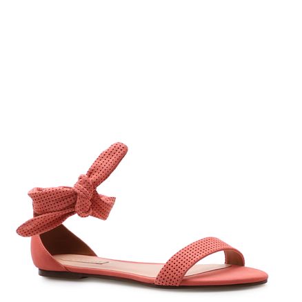 Rasteirinha Tie Up - Couro Nobuck Coral