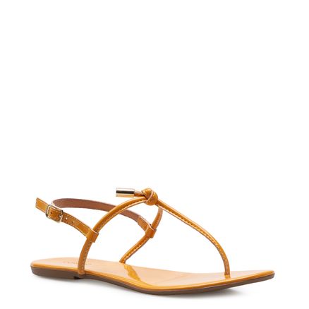 Rasteirinha Knot - Verniz Amarelo