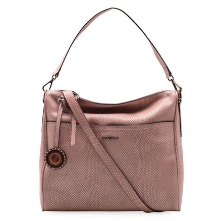 Bolsa De Ombro Wood - Couro Python Rosa
