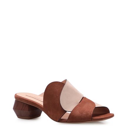 Mule Assimetric - Couro Nobuck Marrom