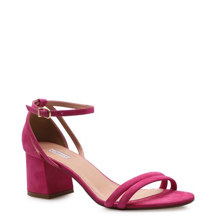 Sandália Feminina Naked - Couro Nobuck Rosa